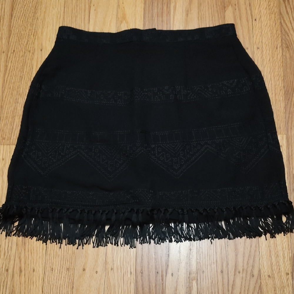 French Connection Black Textured Mini Skirt